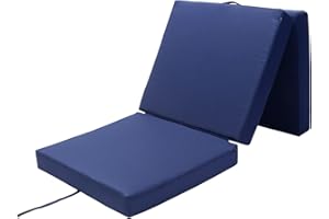 Detex Colchón Plegable con Funda para Invitados Camping de Viaje Auxiliar Lavable y Repelente al Agua 190x70x10cm Azul