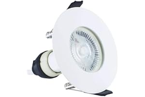 Integral Evofire 70mm cutout Fire Rated Downlight White Round +GU10 Holder + loop-in loop-out terminal block