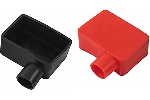 WOETWOAT Batteriepolabdeckung, Auto Batterie Polabdeckung Batterieklemmen PVC Gummi Batterie Klemmenabdeckung Positiv und negativ Anschlussabdeckung Isolierung Schutzkappen, Schwarz+Rot