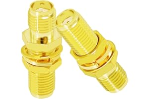 CNARIO 2PCS SMA Female to Female Coaxial Adapter, Gold-Plated SMA Connector for WiFi Antenna, Two-Way Radio, FPV Drone, RF Applications – High-Performance RF Adapter