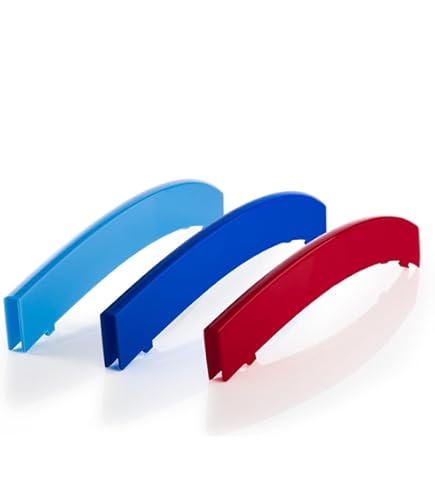 BizTech ® Inserti per griglia anteriore compatibili con BMW Serie 2, 5, 6, 7, X1 F48/F49, X2 F39, copertura a strisce blu/rosso/giallo/verde (blu