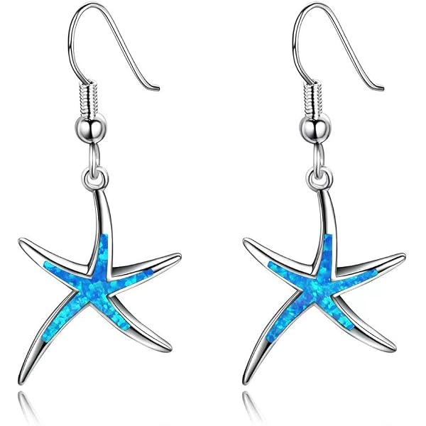 Vintage Starfish Turtle Earrings Silver Sea Turtle Drop Earrings...