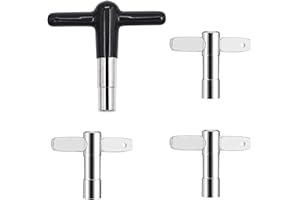 EASTROCK Clés d'Accordage de Batterie lot de 4,Clés de Tambour 1 Z et 3 T, Touche de Batterie Standard d'Acier Chromé, Clé D'accord De Universelle pour Percussion Batterie à mouvement continu (Noir)