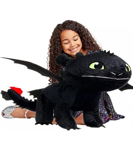 DreamWorks Tagschatten Plüschtier – 46 Cm, Mit Glow-in-the-Dark-Effekt, Kuscheltier Aus „Drachenzähmen Leicht Gemacht 3“