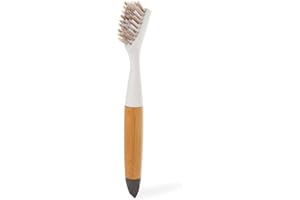 MASTRAD Full Circle Micro Manager - Brosse à joints - Brosse de Nettoyage à Poils Durs et Pointe de Précision pour les Joints et les Fentes dans la Cuisine et la Salle de Bain, 19,5 x 2,5 x 2 cm, Blanc