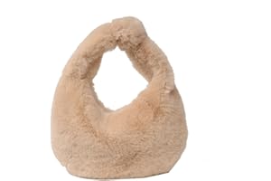 FADCAER Borsa a Tracolla in Peluche Morbida Incantevole Borsa a Tracolla con Ccerniera Grande Capacità Borsa a Mano In Autunno e Inverno Pacchetto Sottobraccio per la Scuola Shopping Viaggi da Donne