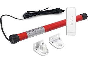 Rollerhouse 12 V inkopplad med fjärrkontroll persienner motor kit fjärrkontroll rullskugga motor eftermontering 1 tum och 1-1/8 tum elektrisk persienn rörkraft med låg spänning 12 V DC – två kablar