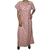 Indiatrendzs Women Cotton Nighty Floral Summer Night Wear (Chest : 42)