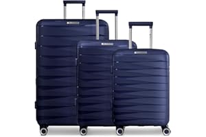 Franky Koffer-Set 3-teilig für Damen und Herren | Reise-Trolleys 49 x 28 x 74 cm aus hochwertigem, leichtem Polypropylen Material | Erweiterbar & TSA-Schloss| London Serie