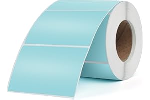 FINDAT Niebieskie etykiety 76 x 50 mm, winylowa rolka prostokąta, samoprzylepne naklejki termiczne do zadrukowania, etykiety adresowe do biura, laserowe, 500 sztuk