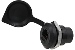 HangTon Conector rj45 cat6 cat5e conector redondo impermeable Ethernet, extensión hembra a hembra del panel del chasis del cable en línea, separador ip65 pasante