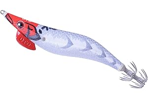 DTD Esca Tonanara per Cefalopodi - Gamberetto Luminoso di Notte e Adatto per la Pesca di Polpo, Seppia, Calamari X EGI 3.0 Red Head
