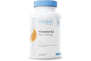Osavi Vitamin K2 MK–7 100 μg – 120 Softgels | Highly Bioactive MK–7 in MCT Oil | Supports Normal Blood Clotting & Bone Health | K2VITAL®
