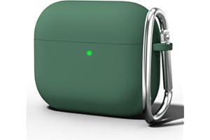 Oakxco für Airpods 3 Hülle Karabiner, Wasserdicht und Stoßfest Silikon Protective Case, Apple Airpods 3rd Generation Case Dünn Weiches, Elegant Kawaii Einfarbig Design für Damen Männer, Dunkel Grün