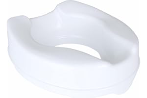 Homecraft Raised Toilet Seat 4 Inch (10 cm) – Toilet Riser for Elderly, Disabled and Post Surgery Recovery – Lightweight, Hygienic Bathroom Aid – Fits Standard Toilets – 190 kg Capacity, White