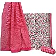 NISHIRE Women's Cotton Jaipuri Hand Block Print Unstitched Suit Material with Cotton Mulmul Dupatta