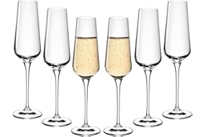 Gerlach 1760 Verres à champagne, lot de 6, 200 ml, verres à champagne, flûtes à champagne, verres à vin, passent au lave-vaisselle, modernes