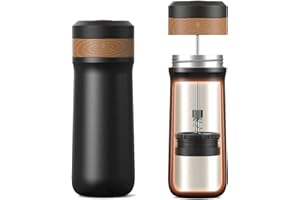 RECAFIMIL Cafetière à piston portable en acier inoxydable 355 ml idéale pour le camping et les voyages