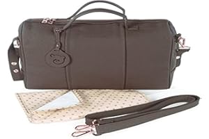 Pasito a Pasito. London Baby Trolley Bag - Leatherette Basket with Changing Pad - Practical, stylish and spacious to carry what you need on the go - Brown - Measures 38 x 28 x 16 cm., 75563, Coffee