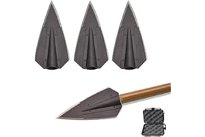 MILAEM 6pcs Tiro con L'Arco Punte da Caccia 115 Grano Punte di Freccia Punta in Acciaio per frecce di Caccia in Legno di bambù ID 8mm