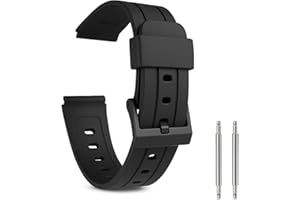 GENERIC F91W Watch Strap Compatible Replacement for the Casio F91-W Digital Watches with Fresh Set of Spring Bar Pins F-91W Black Watchstrap Band