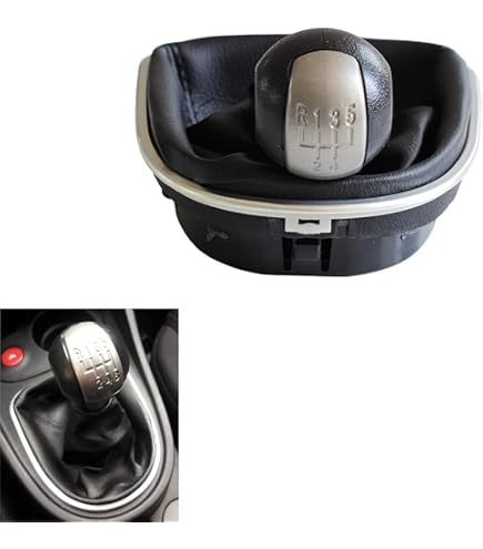 Shift Boot Real Black Leather Red Stitching for Seat Leon Toledo Altea