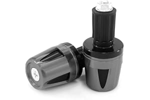 Heinmo Moto Universelle 7/8 "22MM Embouts de Guidon Anti-Vibration poignées de Barre Plus Curseur pour Hon' Kawasa' Duca' Yama' et Plus (Grey)
