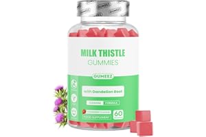 GUMEEZ Milk Thistle Gummies 1200mg – High Strength Liver Detox & Cleanse Supplement with Dandelion Root Extract – Supports Liver Health, Antioxidant & Wellness – Strawberry Flavour – 30 Day Supply