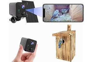 GENERIC Solar Bird Box Camera with Night Vision – Wireless Nest Box Camera for Birds with Solar Panel & WiFi – Infrared Wildlife Cam for Birdhouses – Compact & Easy to Install – Garden Gift for Bird Lovers
