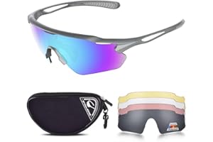 Snowledge Sports Sunglasses UV 400 Protection, Cycling Glasses with TR90 Superlight Frame for Men Women Cycling Climbing Fishing Driving Golf