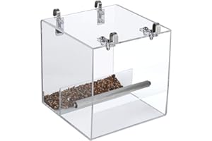 QX-PET SUPPLIES Bird Feeder Food Container Seed Dish No-Mess Anti-spill NO Assembly Hanging in Cage for Small Birds Budgerigar Canary Cockatiel Finch Parakeet Green Cheek Conures Parrotlets Lovebirds