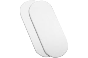 Bloomsbury Mill - Sábanas bajeras de Punto Liso Suave - 100% Algodón Orgánico Puro - Blanco - 28cm x 75cm - para capazo - Juego de 2