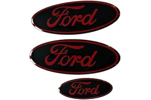 CUSTOM D LTD Ford Gel Badge Overlays - Custom Emblem Decals for Ford Logo - Easy Peel & Stick, Waterproof & UV-Resistant - Compatible with Most Ford Model Cars Focus Fiesta etc