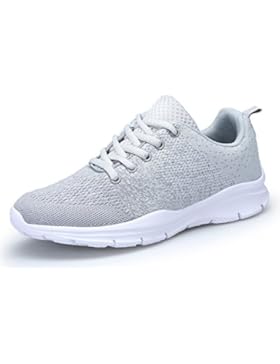 KOUDYEN Damen Laufschuhe Atmungsaktiv Turnschuhe Schnürer Sportschuhe Sneaker