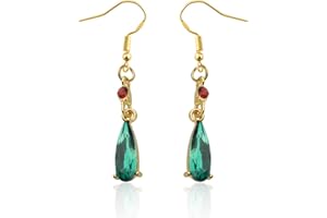 CENWA Anime Cosplay Earrings Anime Jewelry Green Colored Crystal Teardrop Earrings Gift For Fans