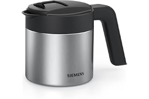 Siemens termo-kaffekanna TZ40001, direkt bryggning ur helautomatisk kaffemaskin, varmhållningsfunktion, skjutlock, lätt att rengöra, perfekt för EQ500, EQ700, EQ6 plus och EQ900, 1 L, rostfritt stål