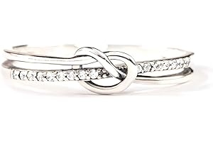 PSOWQ Anelli Argento 925 Donna Regolabili Anello donne Anelli con nodo d'amore Anelli con piume a dito aperto regolabili Gioielli Regali Anelli incrociati per donne con zirconi cubici