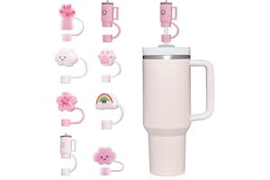 Yesimola Chapeaux de Paille en Silicone, Accessoire Stanley Cup, Couvercles de Paille Pour Tasse Stanley, Embouts de Réutilisables(Bouilloire non incluse)