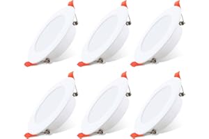 Fynokst Focos LED Interior Techo 230V, 5W Downlight LED Techo Empotrable Ø 65mm - 90mm, 6000K Blanco Frío, IP44 para Cocina, Baño, Salón, Juego de 6