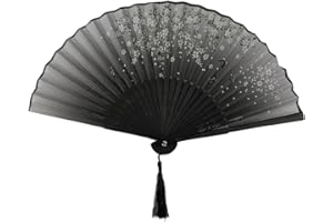 ZUWIJEQ 1 Stück Faltbare Fächer Handfächer für Damen, Faltbare Fächer Handfächer, Handheld Faltfächer, Handfächer, Holz Geschnitzten Bambus Handheld Faltfächer, für Wanddekoration und Geschenk