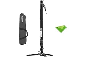 EACHSHOT YC Onion Pineta Pro Carbon Fiber Monopod with Pedal Base, Lightweight Travel Monopod Light Stand with Quick Release Plate for Sony Canon Nikon Fuji DSLR Cameras, Gimbal and etc Max Load 11lb/5Kg