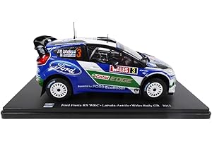OPO 10 - Coche en Miniatura reproducido en Escala 1/24 Compatible con Ford Fiesta RS WRC - LATVALA Rally de Gales GB 2012 - RVQ20