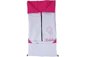 ByBoom® - Chancelière 2 en1 Été, universelle pour coques bébé, sièges auto, par ex. pour Maxi-Cosi, Römer, landaus ou poussettes, Colour:Gris/Fuchsia