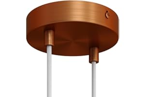 creative cables - Kit rosone cilindrico in Metallo a 2 Fori - Cilindrico, Rame Satinato