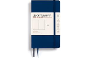 LEUCHTTURM1917 349302 Notebook Pocket (A6) Softcover, 123 Numbered Pages, Dotted, Navy