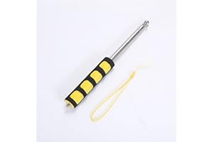 Cheeroyal 1PC 4.6 Feet Telescopic Flagpole Stainless Steel Handheld Flag Stick Extendable Flagpole for Outdoor Flags and Banners Teaching Pointer and Tour Guides Conferences Supplies (Yellow)