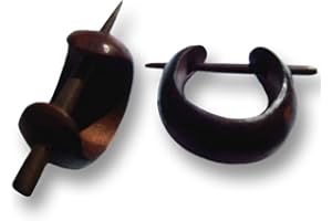 ISLAND PIERCINGS Kleine Kreolen, handgefertigt, Design aus Holz, ER018, Holz