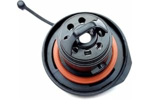 ACPUF Fuel Filler Tank Cap for Fiat 500, Car Petrol Gas Diesel Oil Cover with Rubber Tether Replacement, 46820586 71740676,Black-A