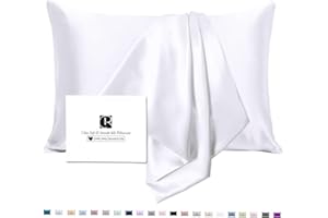 Ravmix Silk Pillowcase for Hair and Skin with Hidden Zipper, Both Sides 21 Momme Silk Cooling Pillow Case, 1PCS, 50×65CM, Pure White