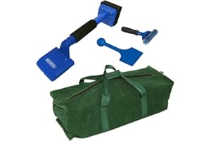 TOOLTIME. Voche® 5 Piece Knee Kicker Carpet Stretcher, Bolster Chisel and Seam Roller Fitting and Laying Tool Kit with Heavy Duty Canvas Tool Bag